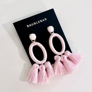 Baublebar | Pink Tassle Fringe Earrings - New With Tags
